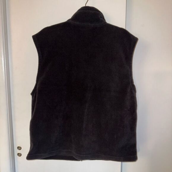Columbia Men’s Fleece Zipper Vest Solid Black Dark Charcoal Large GUC - Picture 4 of 9